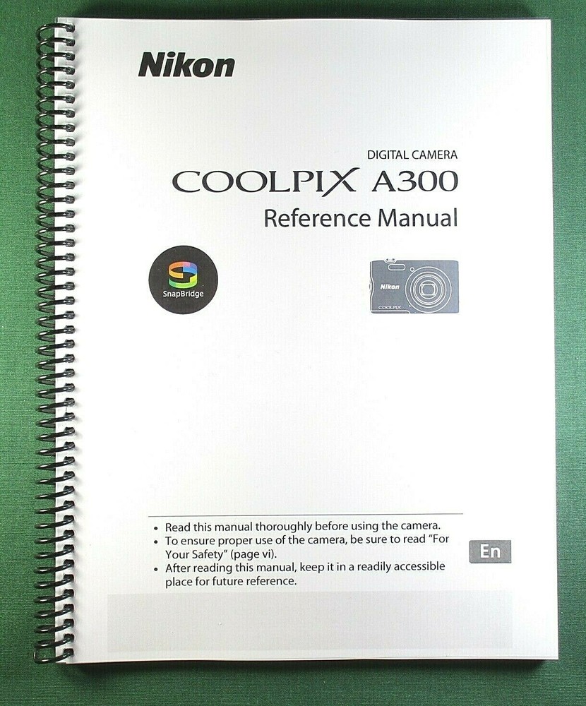 Nikon CoolPix A300 Reference Manual: 182 Pages & Protective Covers