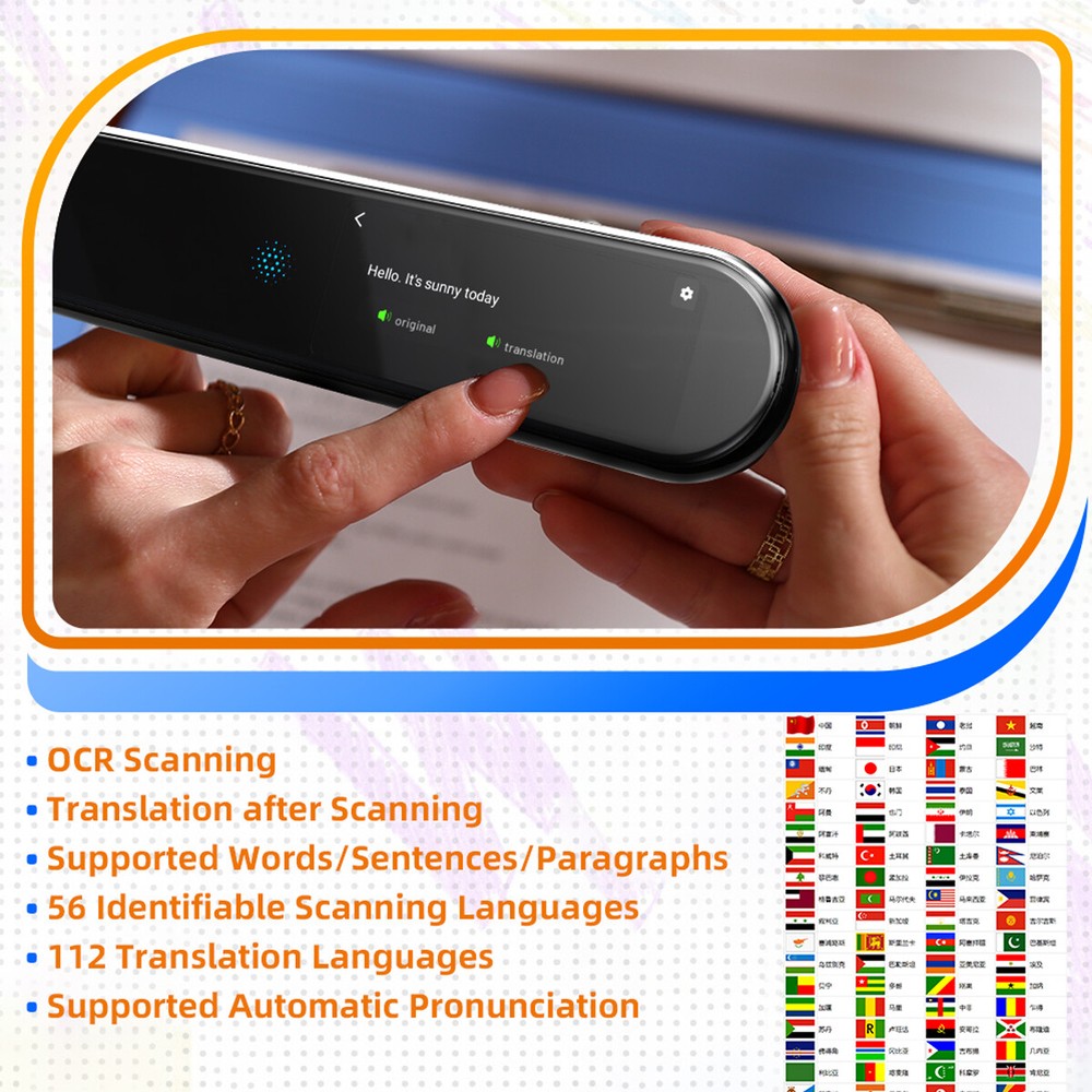Language Translator Device 112 Language Real Time Translator pen Smart Recording