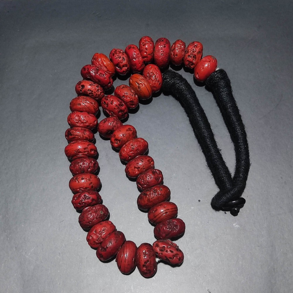 Red Glazed Handmade Woven Necklace
