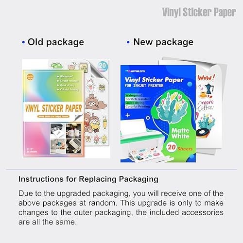 Matte White Sticker Paper for Inkjet Printer 20 Sheets