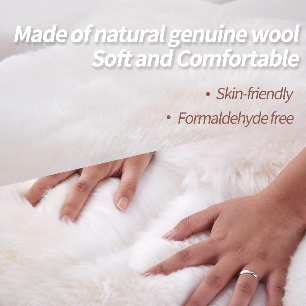 Premium Genuine Fur Sheepskin Rug Real Australia Sheepskin Natural Luxury Fluffy