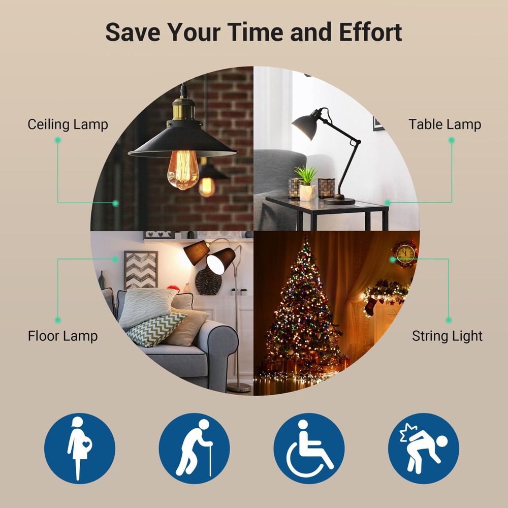 DEWENWILS Remote Control Outlet, Wireless Remote Light Switch 15A/1875W Black