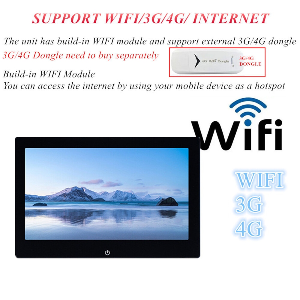 10.1in Touch Screen Android 12 Car Headrest Rear Seat TV Monitor WIFI Bluetooth