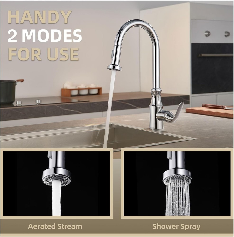 Sleek Kitchen Faucet Replacement Head - 13/16 Inch Thread, Functional Design