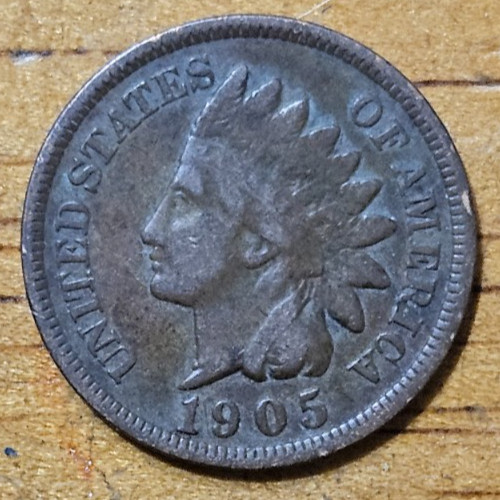 1905 Indian Head One Cent 1c Coin #AA522