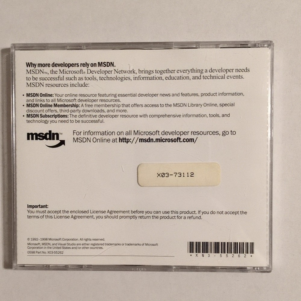 Microsoft MSDN Library Visual Studio 6.0 2-CD