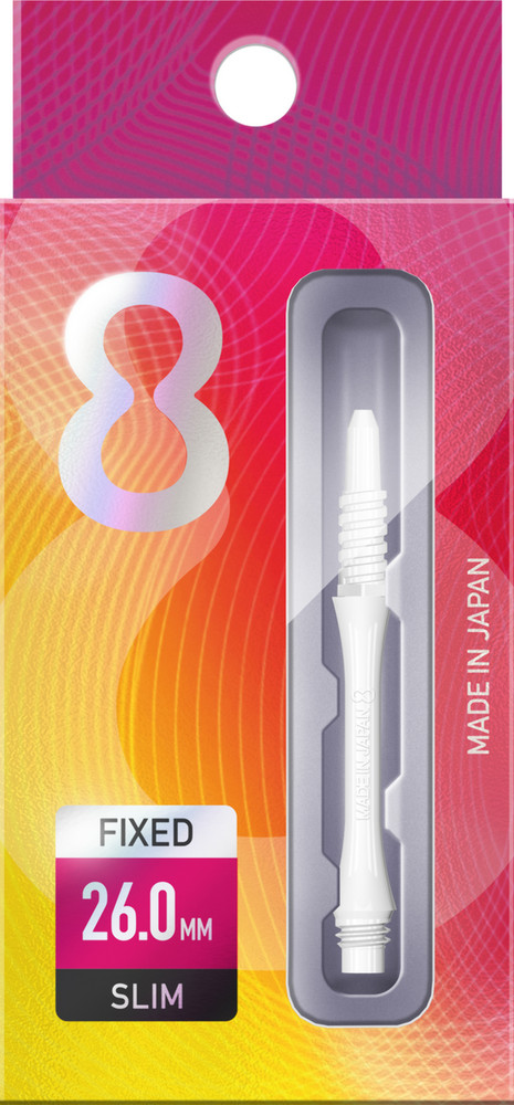 Target 8 Flight Slim White 26mm Fixed Shaft