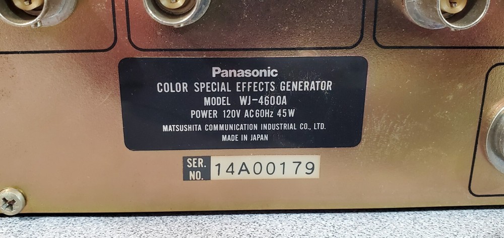 Panasonic Video Switcher & Effects Generator Model WJ-4600A
