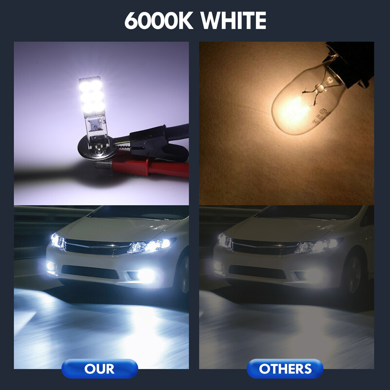4x H1 LED Headlight Bulbs Conversion Kit High Low Beam Super Bright 6500K White