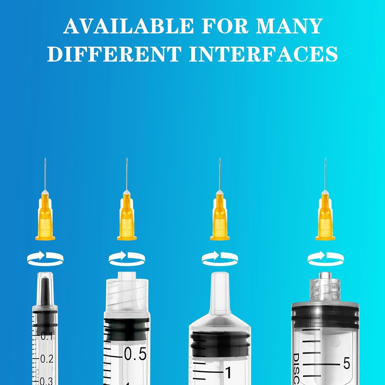 25 Gauge 1/2 inch Needle with Cap Luer Lock Industrial Accessories 25G-13MM