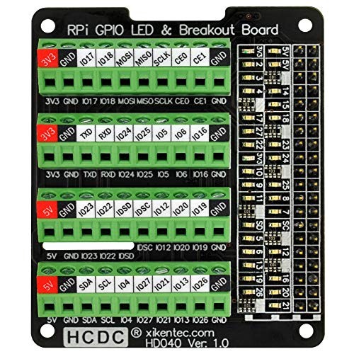 RPi GPIO Status LED & Terminal Block Breakout Board HAT for Raspberry Pi A+