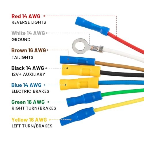 7 Way RV Trailer Light Connector Socket 7 Pin Wire Electrical Trailer Adapter
