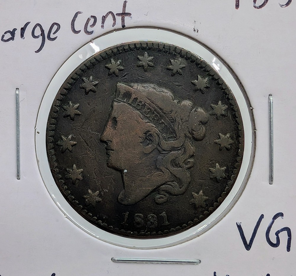 1831- US Coronet Head Large Cent- VG
