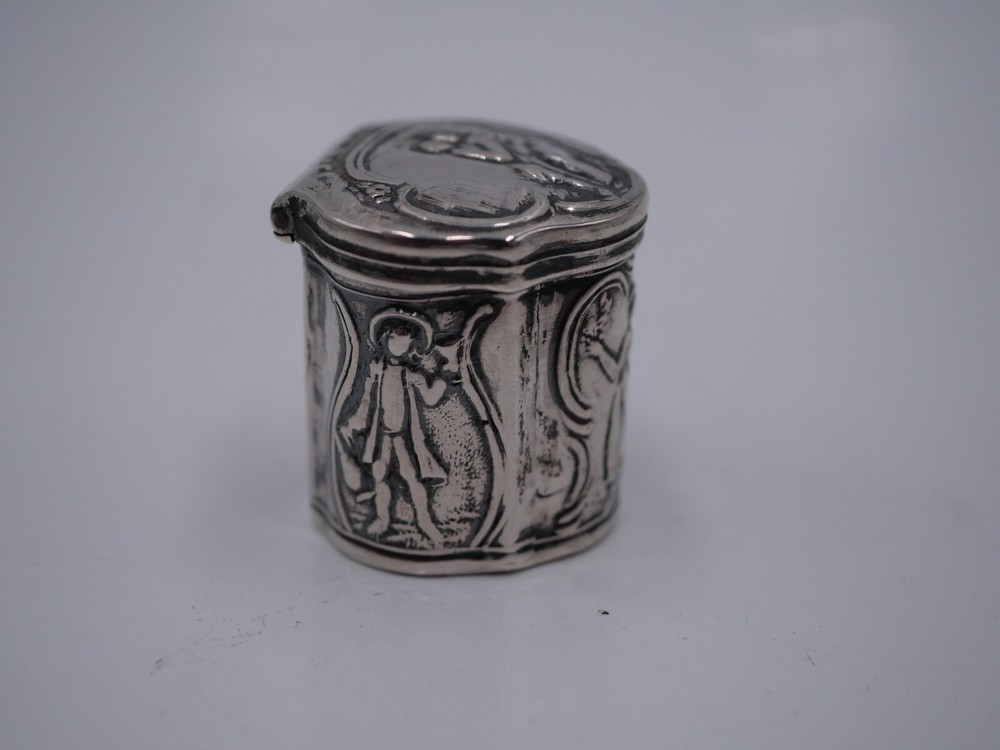 SOLID SILVER PILL BOX COUNTRY_BAS DUTCH SILVER EPOCH 18 EME