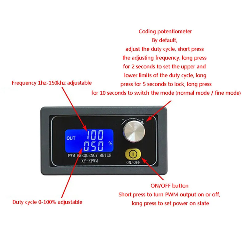 Signal Generator Module Adjustable PWM Pulse Frequency Duty Cycle Square Wave 2X