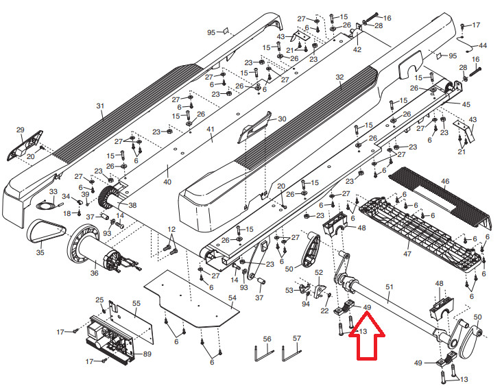 Proform XT 70 XT 90 Treadmill Bottom Incline Assembly Bracket 291685