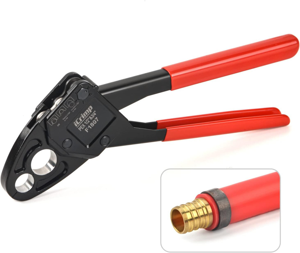 Combo Angle Head Pex Pipe Plumbing Crimping Tool for Copper Crimp Jaw Sets 1/2"