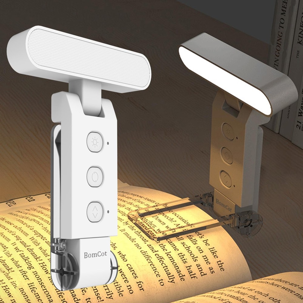 USB Rechargeable Book Light with 5 Color Temperatures, 6 Adjustable Brightnes...