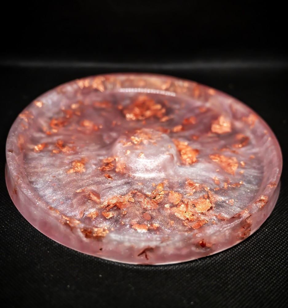 Pink And Rose Gold Round Flat Increase Stick Holder Handmade