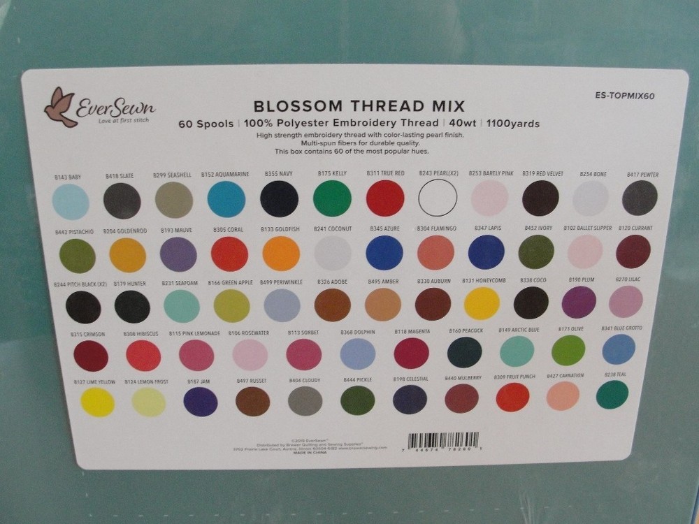 Polyester Embroidery Blossom Kit EverSewn 60 Spools