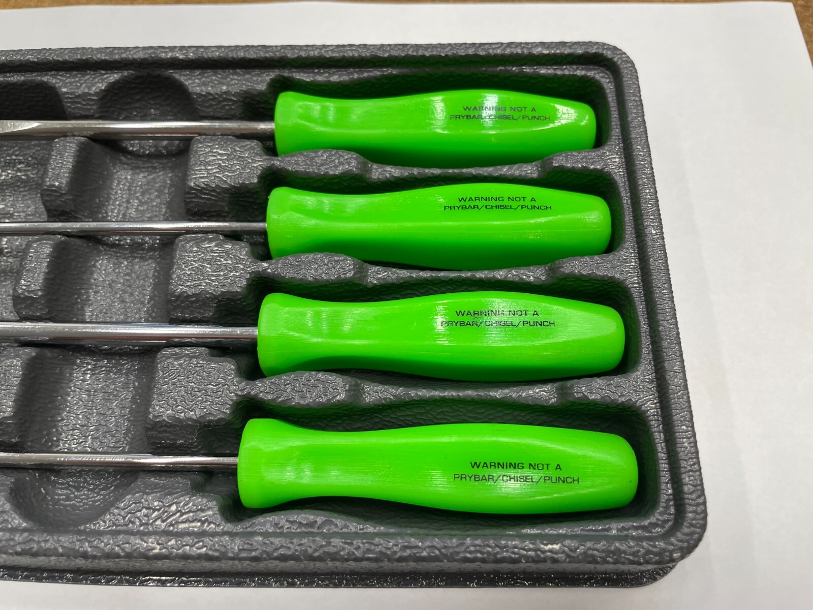 Snap-on Tools NEW GREEN 4pc Mini Hard Grip Combination Screwdriver Set SDDX40AG