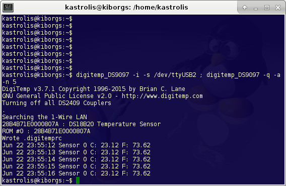Digital serial port RS232 thermometer for linux win pc 2m