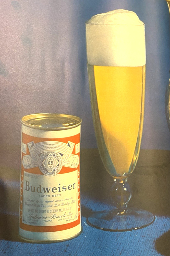 Original 1950s BUDWEISER BEER sign HUGE translucent NOS replacement panel