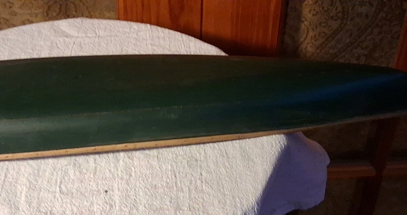 Vintage AM Wooden Large 27" Canoe Model~2 Paddles & Stand~Original Box