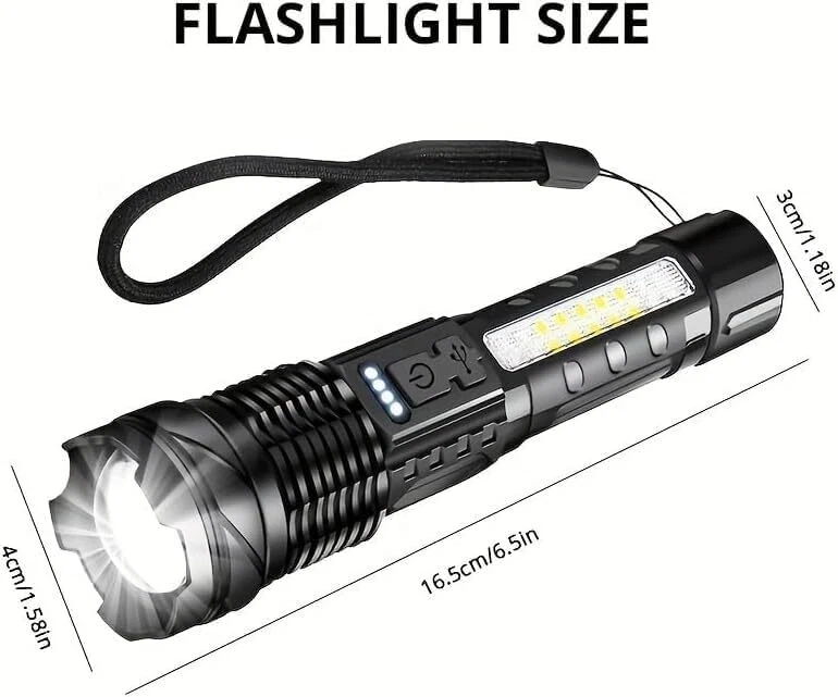 15000000LM Super Bright Flashlights High Lumens Rechargeable 7 Modes LED Flash
