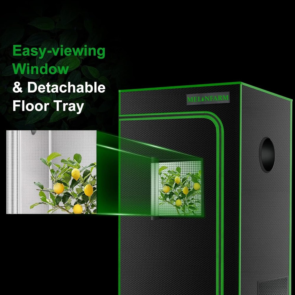 Versatile Hydroponic Grow Tent - 2x2 Size with Transparent Observation Windows
