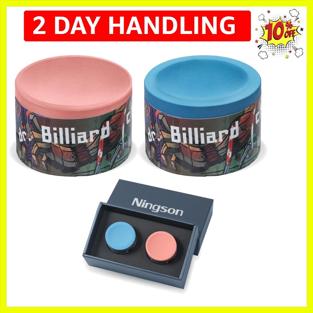 Pool Cue Chalk 2 Pack, Nano Technology Pool Stick Chalk, Billiard Table Acces...