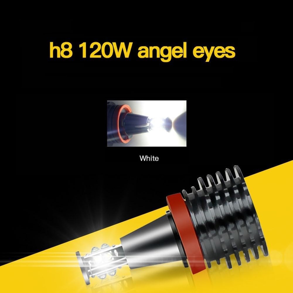 LED Angel Eyes Halo Bulb Light Compatible For E60 E61 E63 E64 E70 E90 H8-8SMD