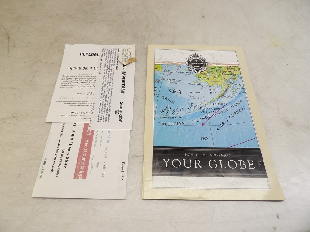 Vintage Replogle 12" Relief Lighted World Globe