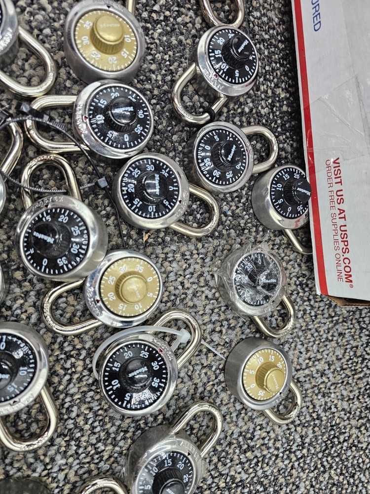 (QTY 30) Mixed Combination Locks, Misc Lot - Master Lock No Keys