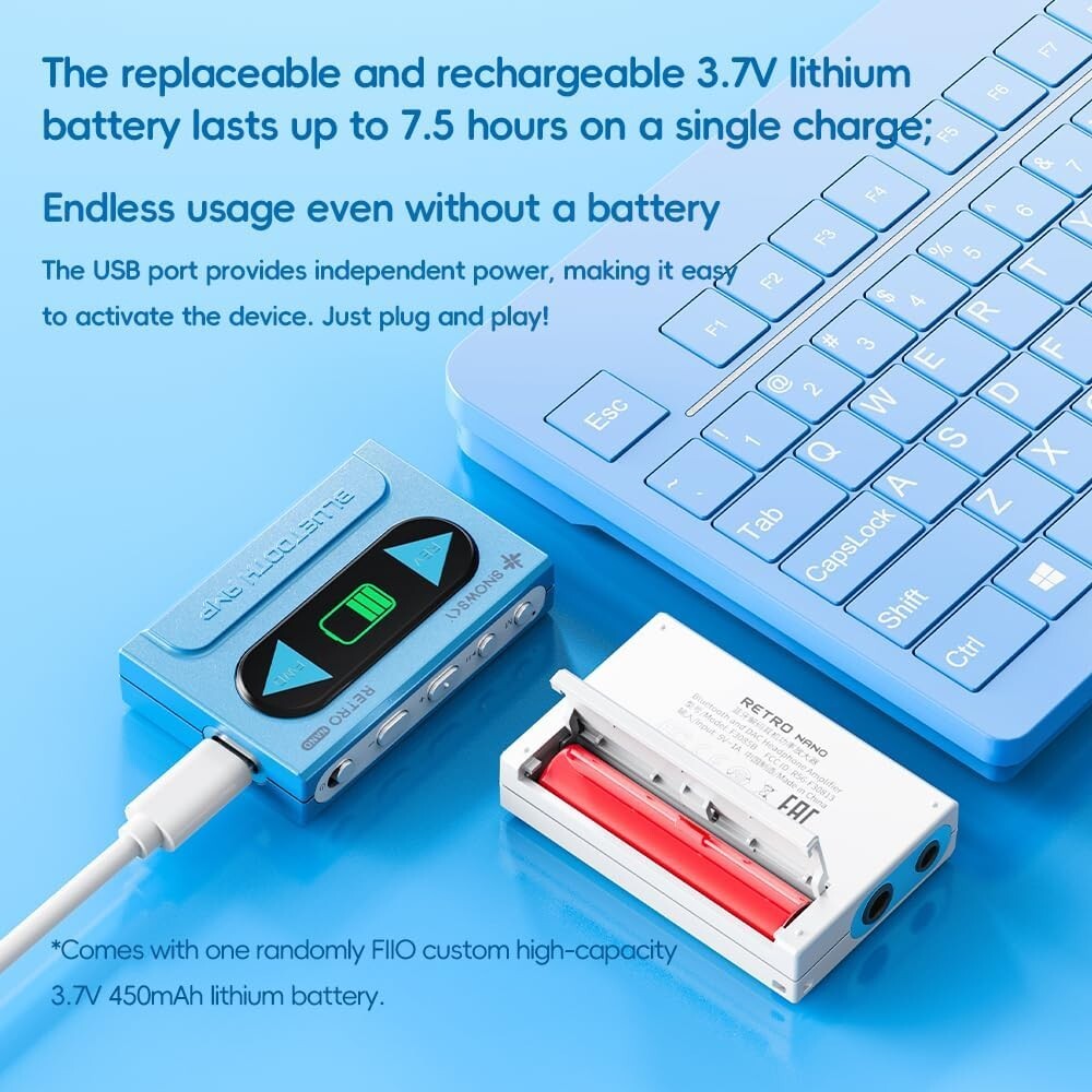 FiiO/Snowsky Retro Nano Bluetooth USB DAC AMP w/3.5mm & 4.4mm Output (Blue)