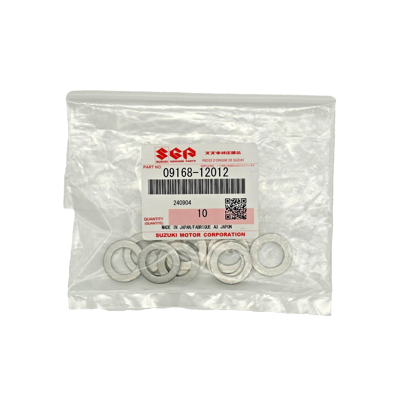 (10 Pack) Suzuki Outboard Oil Drain Plug Gaskets 09168-12012 New Genuine OEM