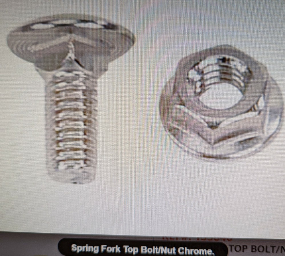 1 NEW CHROME SPRINGER FORK BOLT N NUT  FOR BICYCLE SPRINGER FORKS