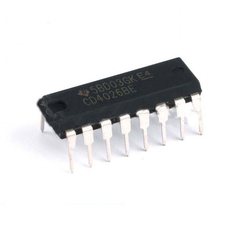10PCS CD4026BE CD4026 CMOS Decade Counter/Divider  7-Segment