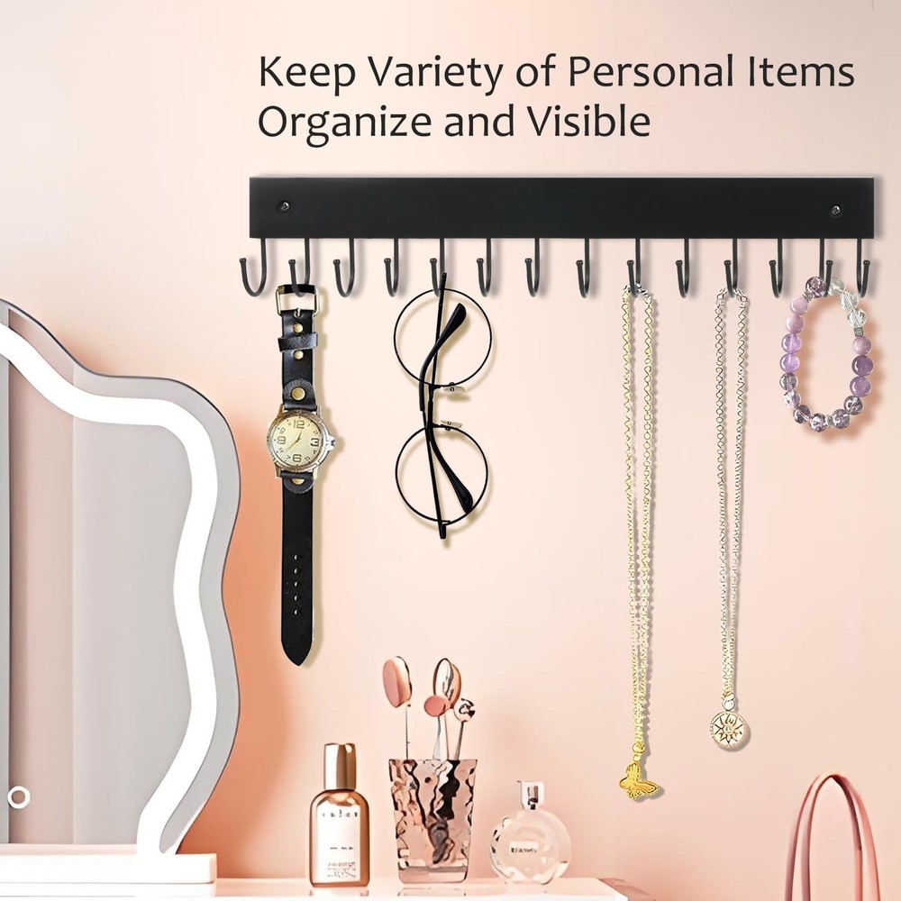 2Pack Key Holder Wall Mount with 28 Rotating 180° Key Hooks, 14.6" Rustproo