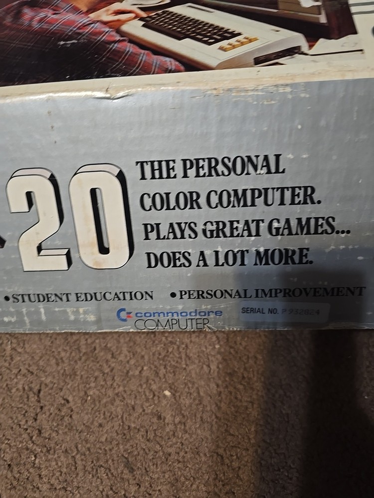 Commodore VIC-20 Computer W Original Box Manual Cables Schematic - Not Tested