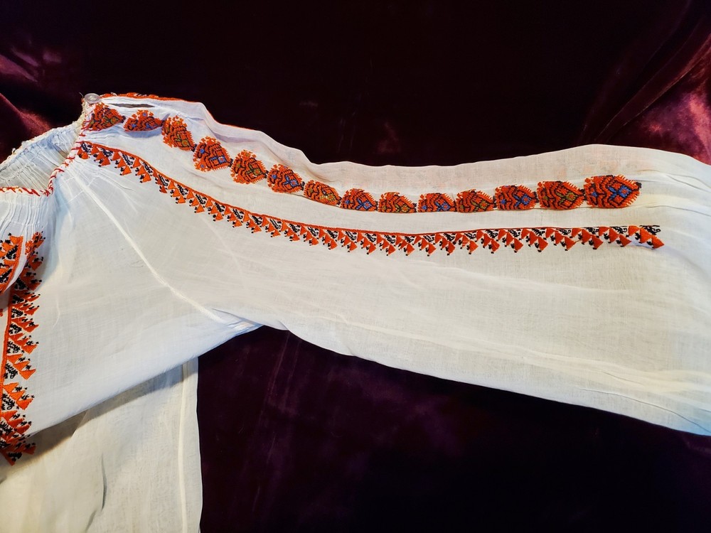 Exquisite Antique Romanian Silk Blouse