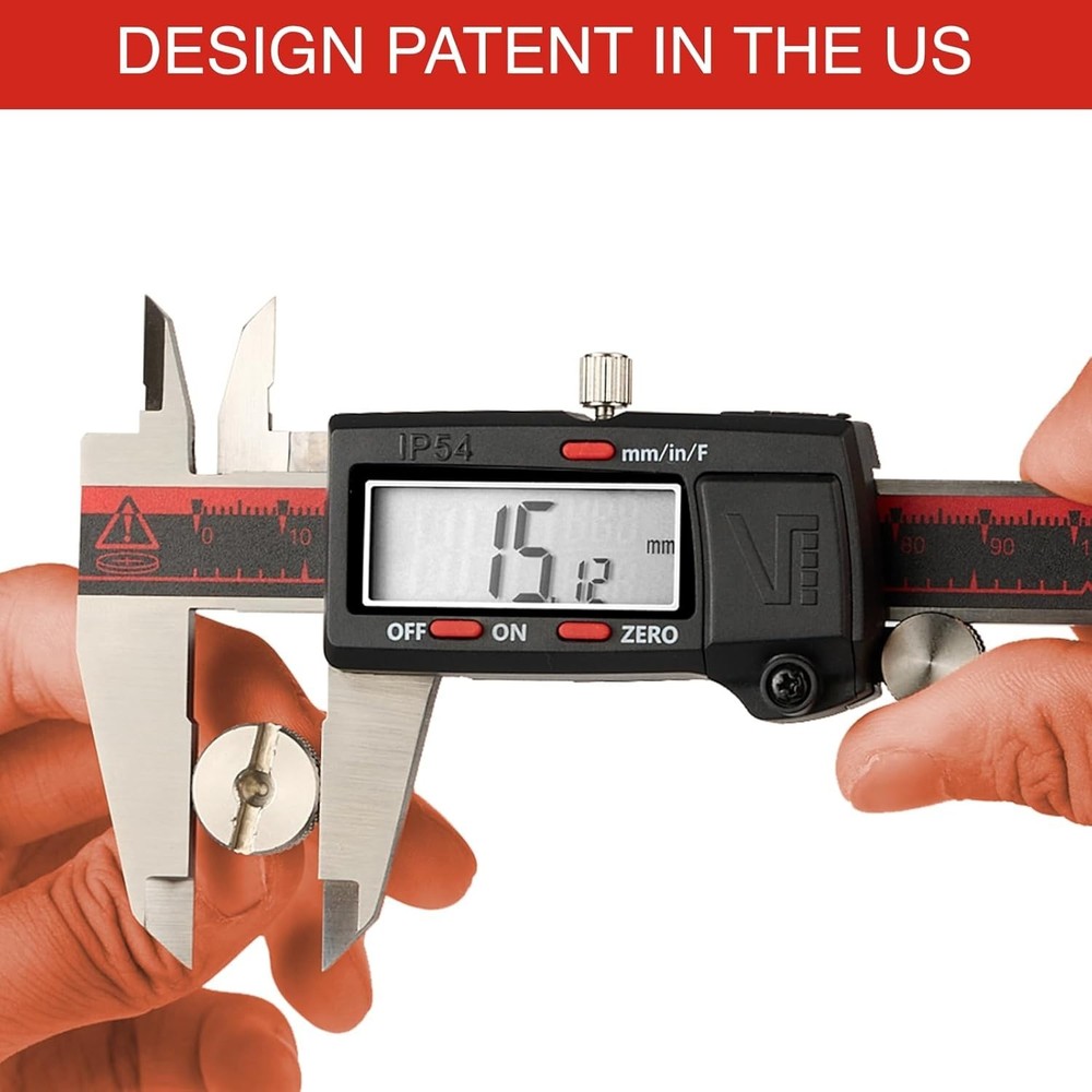 Durable Rated Digital Caliper - 6 Inch Measuring Tool with LCD Display