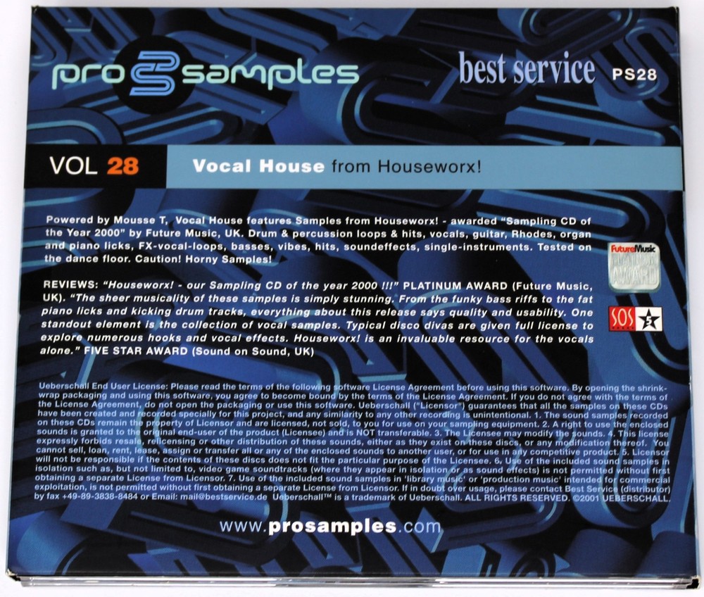 Best Service Pro Samples 28 Vocal House Sample/Sound Library/Sampling CD