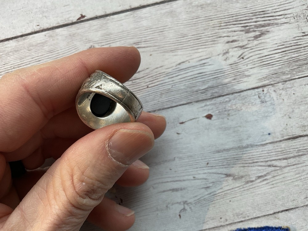 ORIGINAL WWII USAAF BOMBARDIER RING STERLING / PATCH