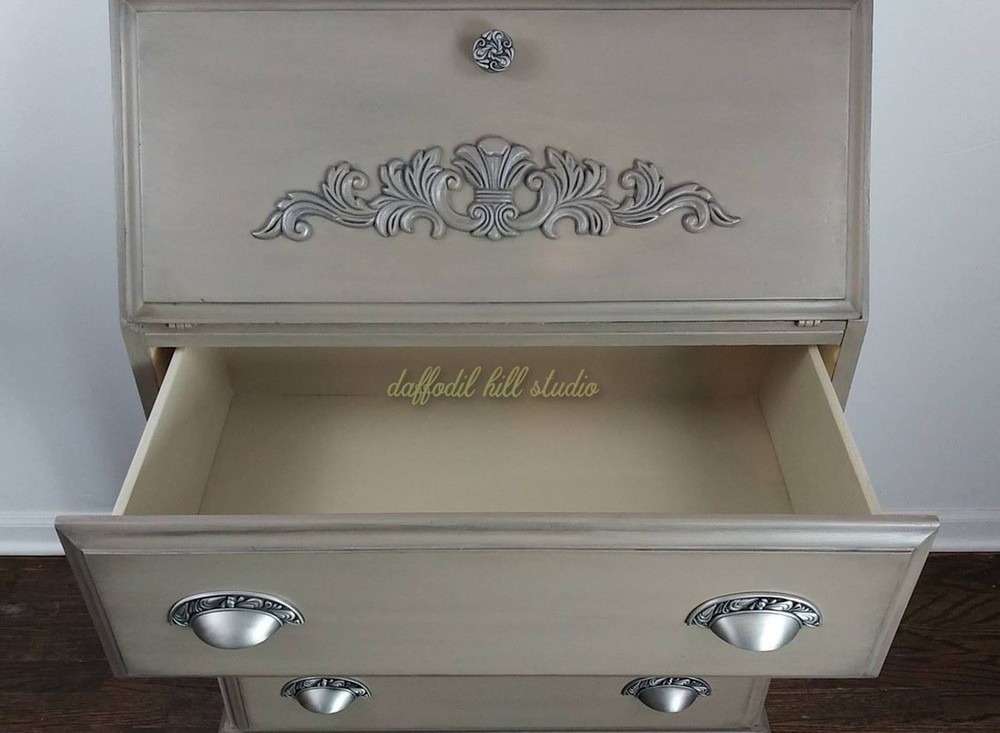 3" Paisley Cup Pull Brushed Satin Pewter