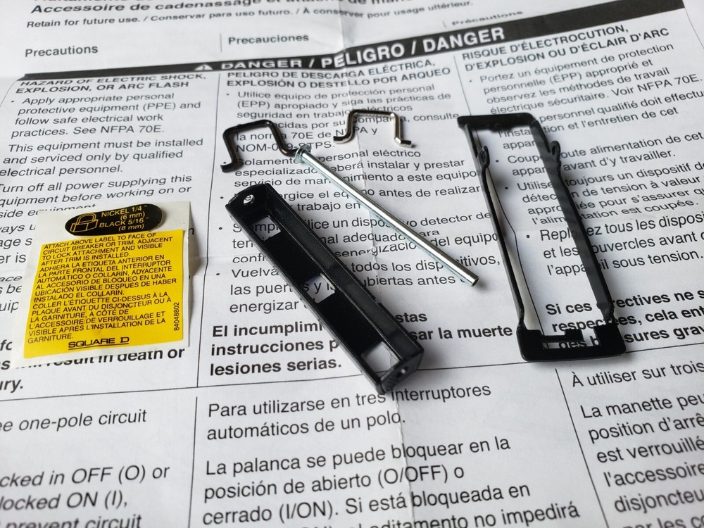 (QTY:3) SQUARE D QO3HT Handle Tie and PADLOCK ATTACHMENT
