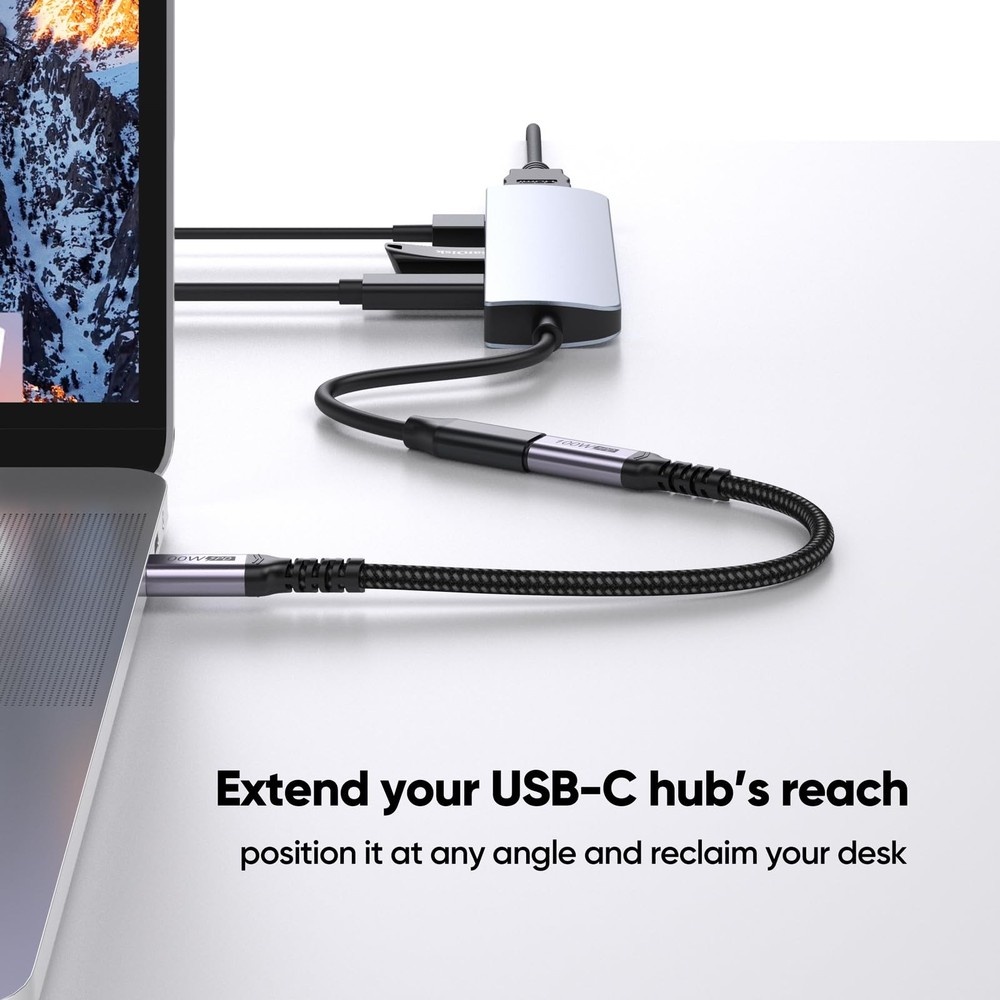 USB C Extension Cable 6 Inch 100W Fast Charge 10Gbps Video