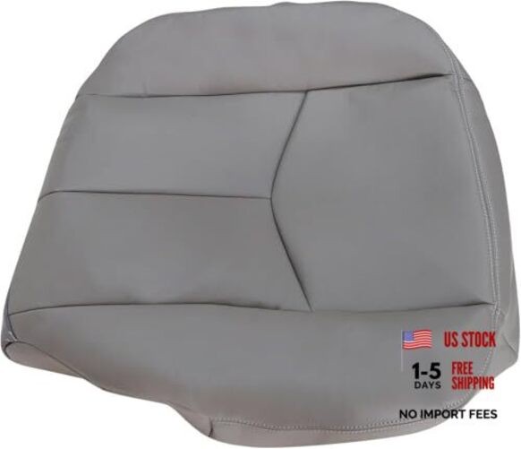 Driver Side Bottom Replacement Leather Seat Cover #922 Light Compatible Gray