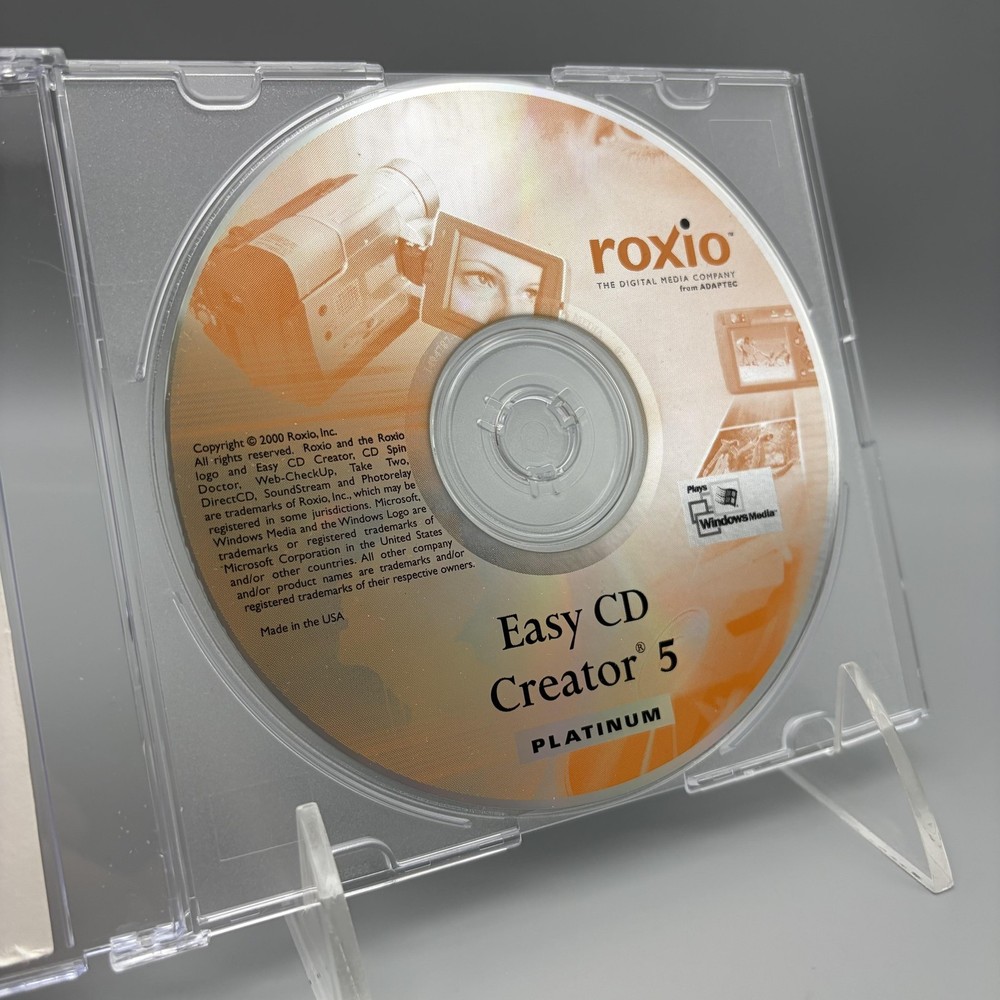 Vintage 2000 Roxio Easy CD Creator 5 Platinum Software CD-ROM Windows PC