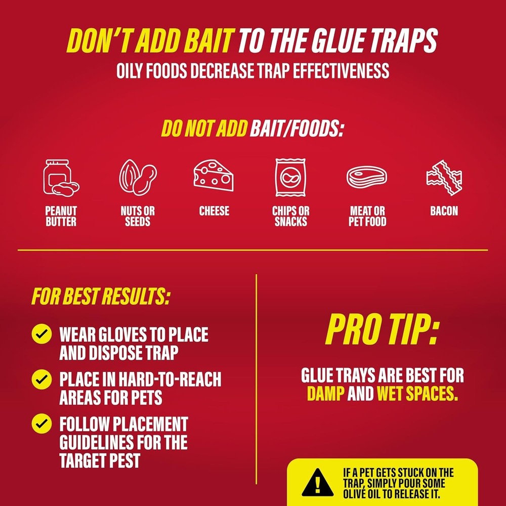 Effective Glue Traps for Snakes, Mice, and Spiders - 2 Pack for Total Coverage